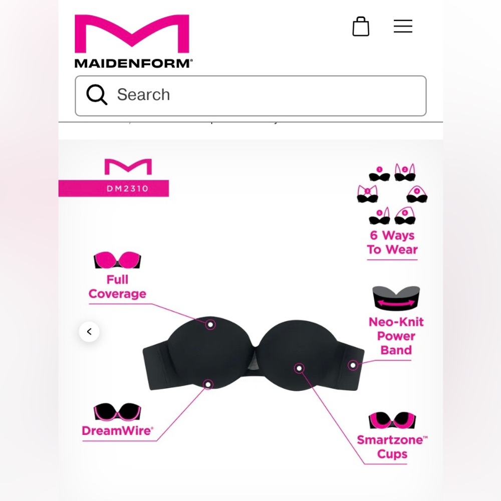 🔥❤️‍🔥NWT Maidenform Dreamwire Strapless Multiway Underwire Bra DM2310 Size 36B.🌹 - Picture 11 of 11